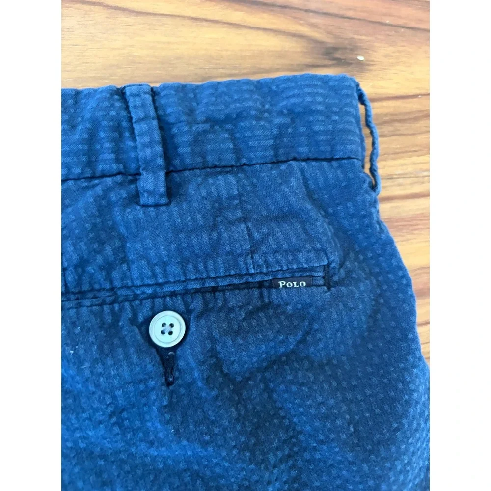 Men's Polo Ralph Lauren navy blue seersucker shorts Sz 40